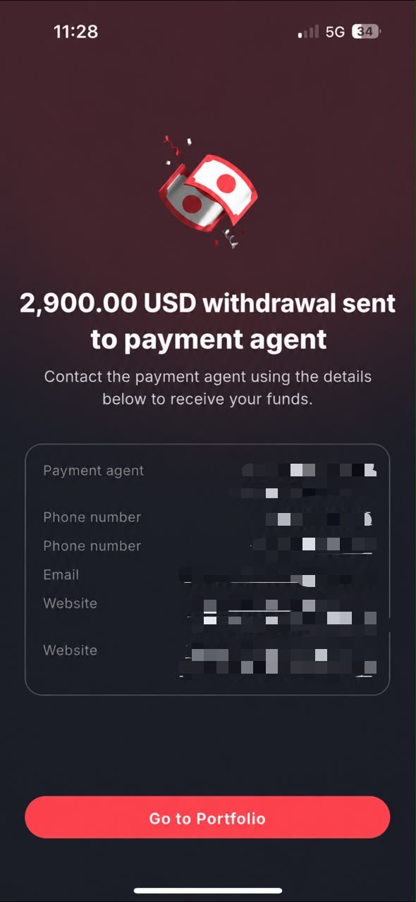  withdrawal — 2,900 USD